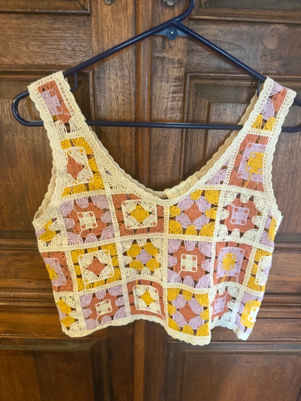 Rebellion Again Crotchet multicolored cropped top